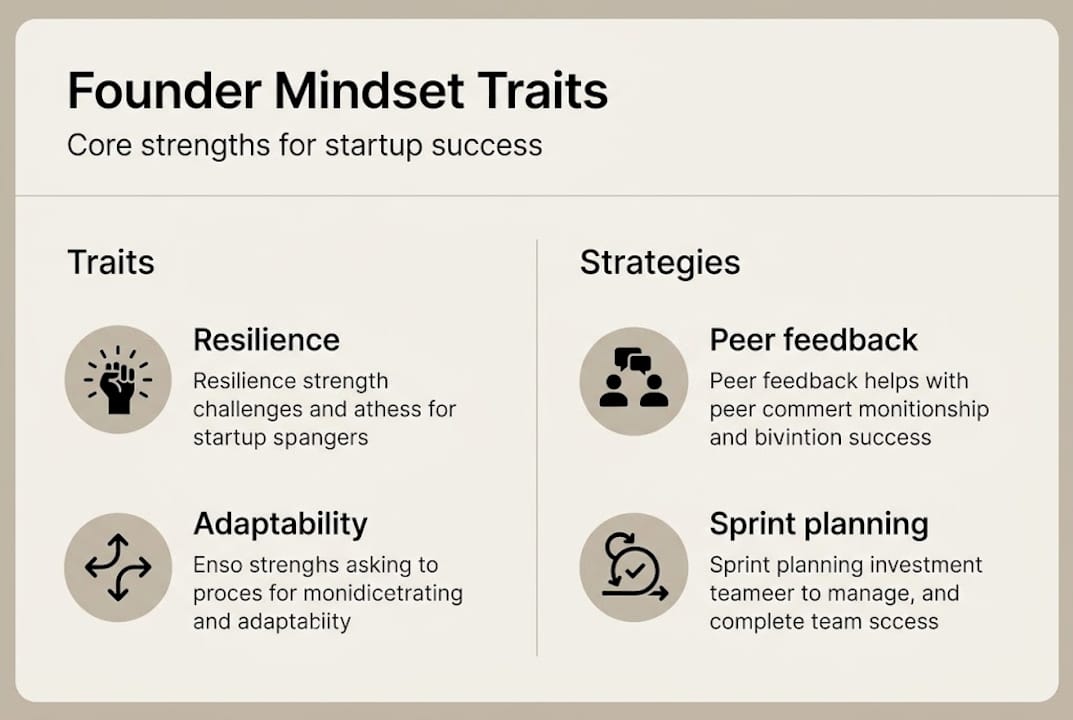 Infographic of founder mindset traits and strategies