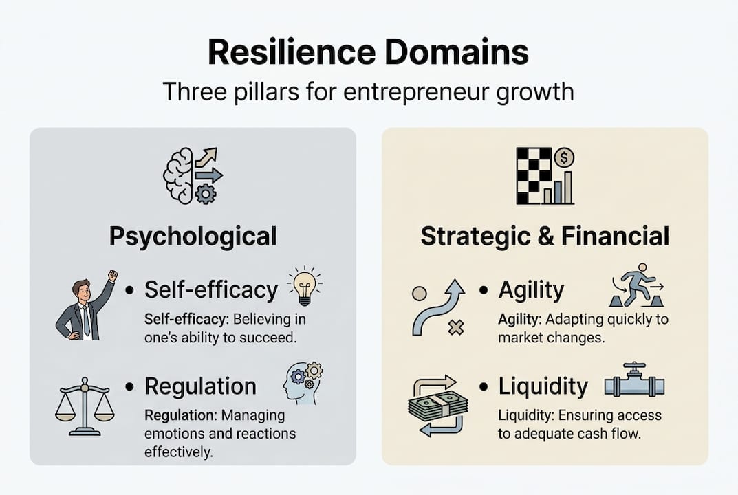 Infographic showing three resilience domains