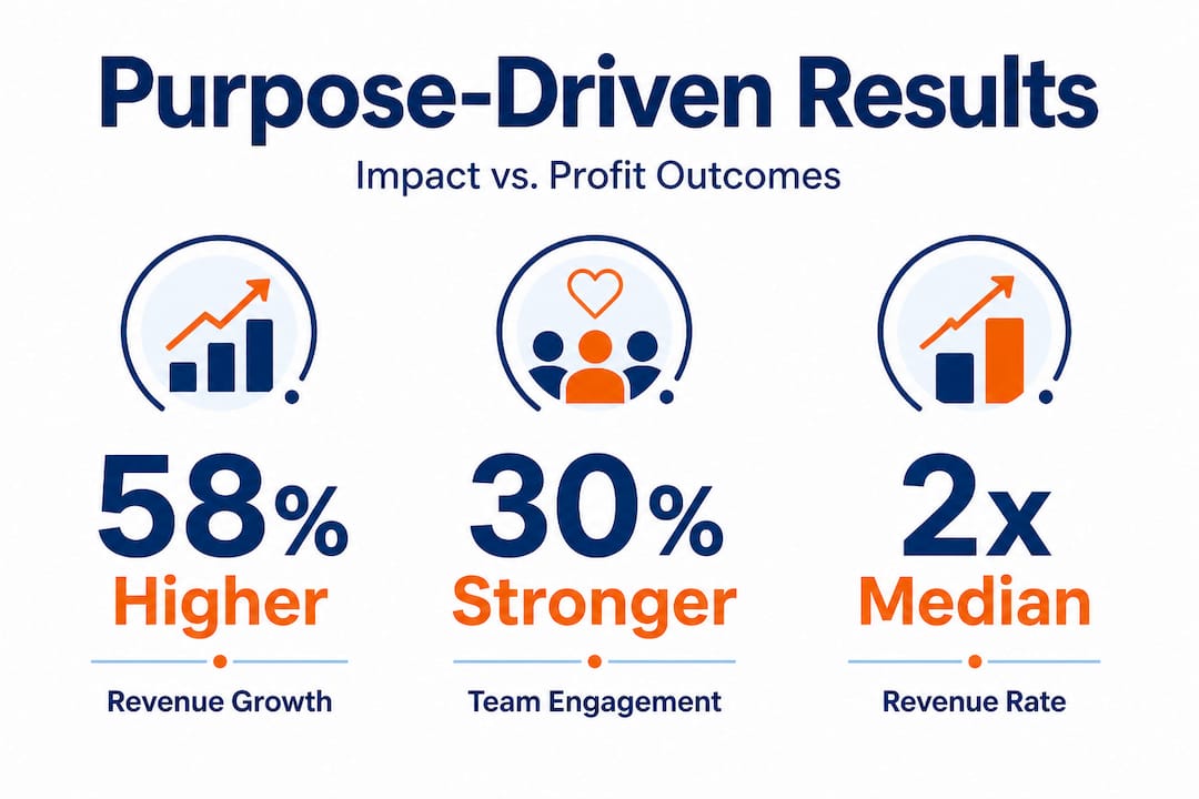 Infographic with key purpose-driven business statistics
