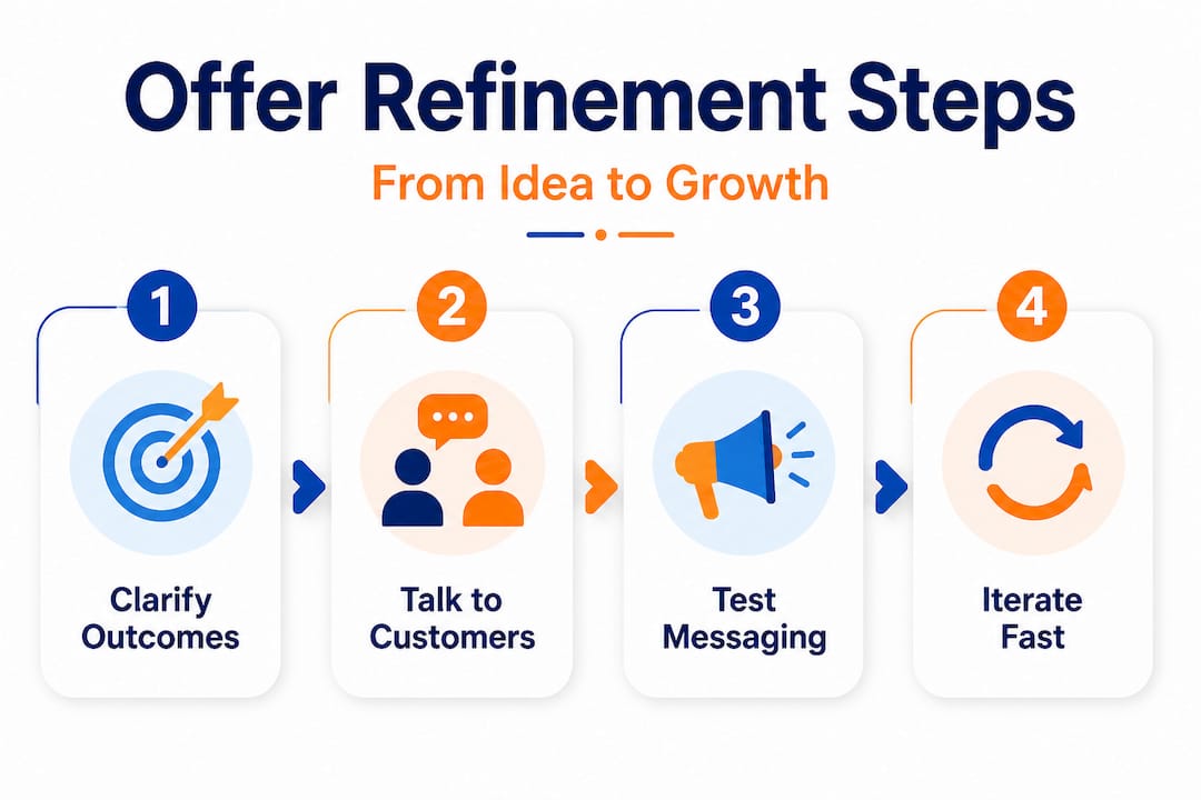 Infographic of business offer refinement steps