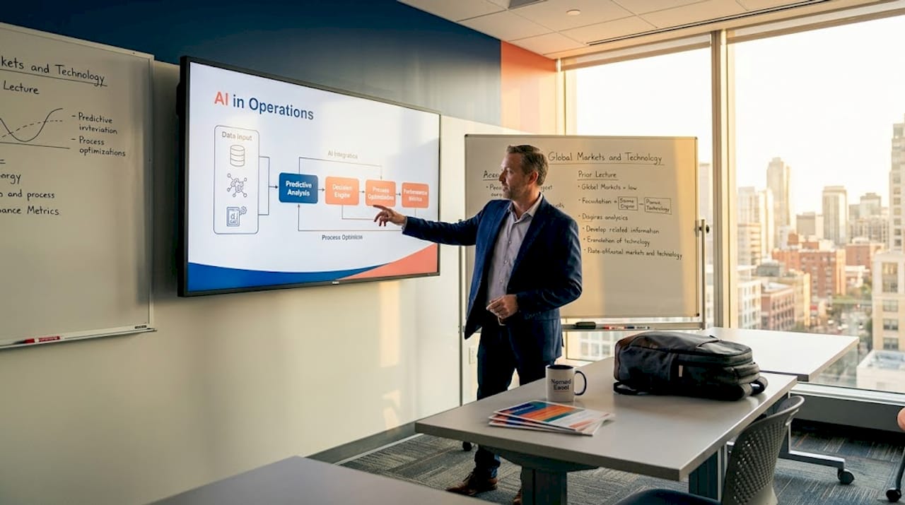 Professor discusses AI operations in classroom