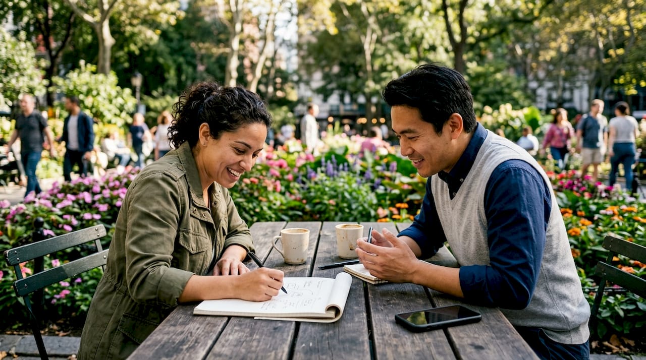 Diverse entrepreneurs brainstorming ideas together