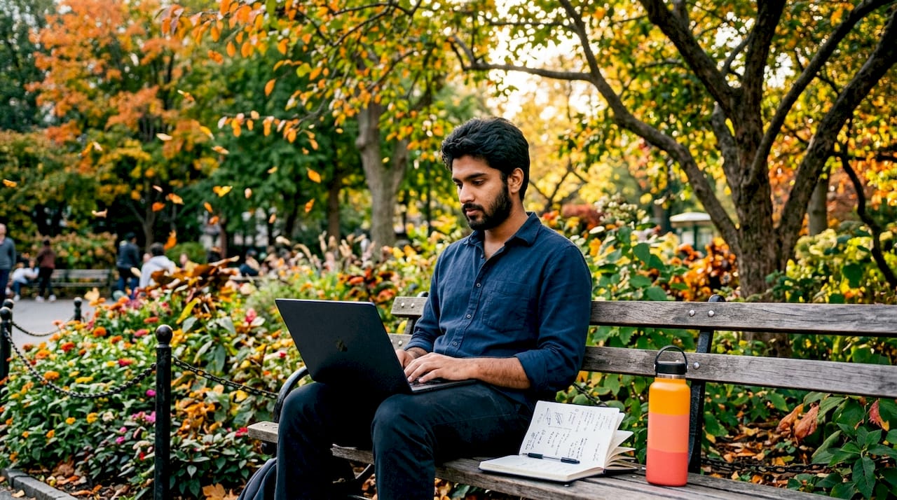 Freelancer analyzing personal website SEO data