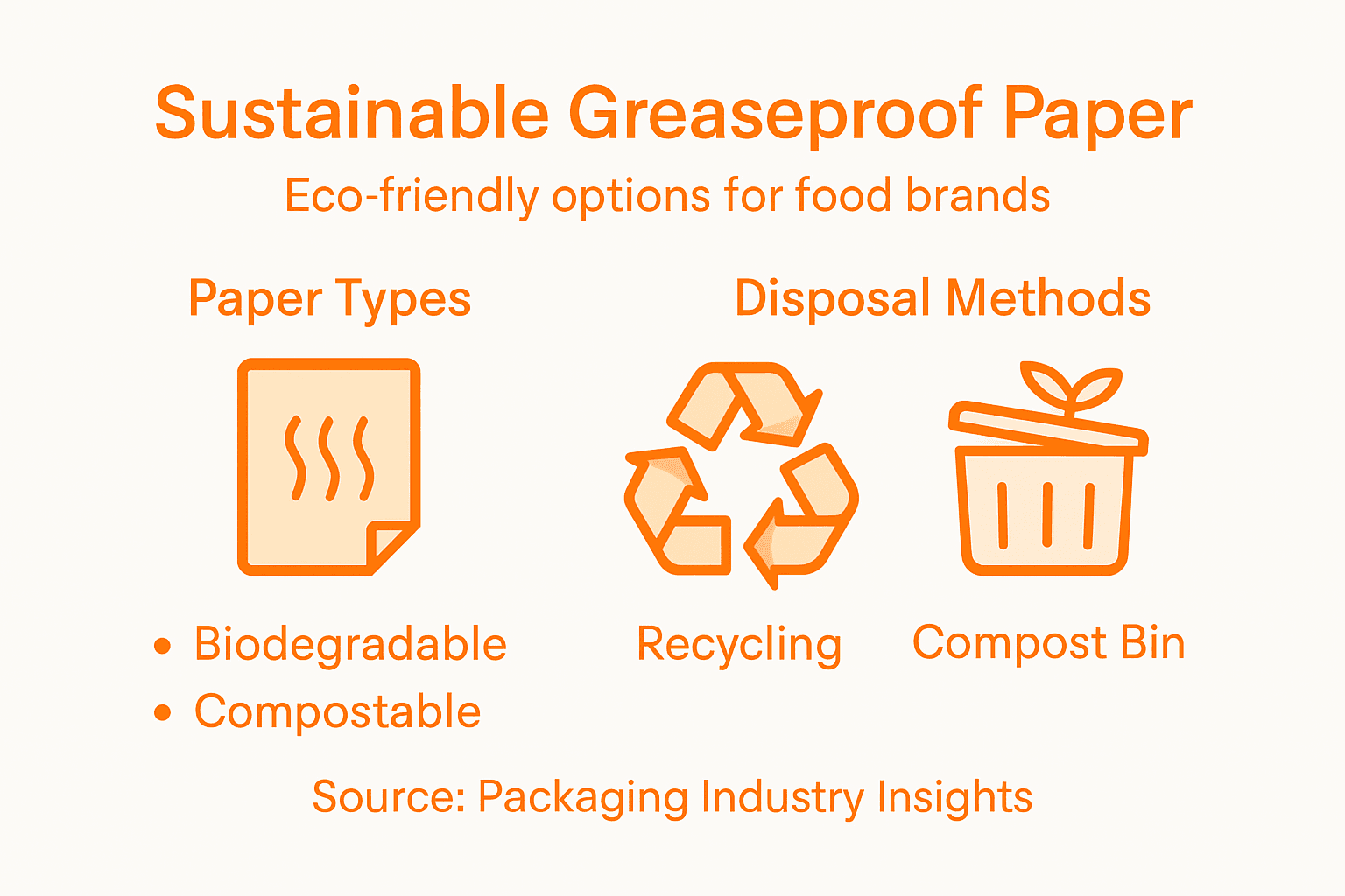 Infographic on sustainable options for packaging