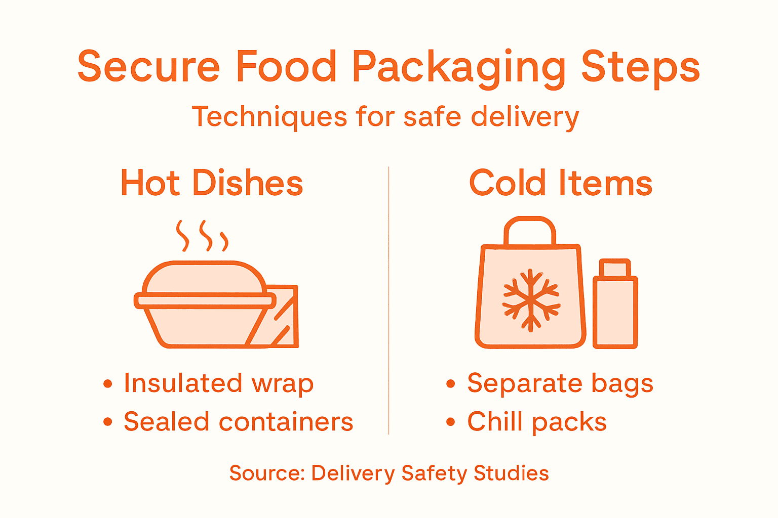 Infographic on secure food packaging steps