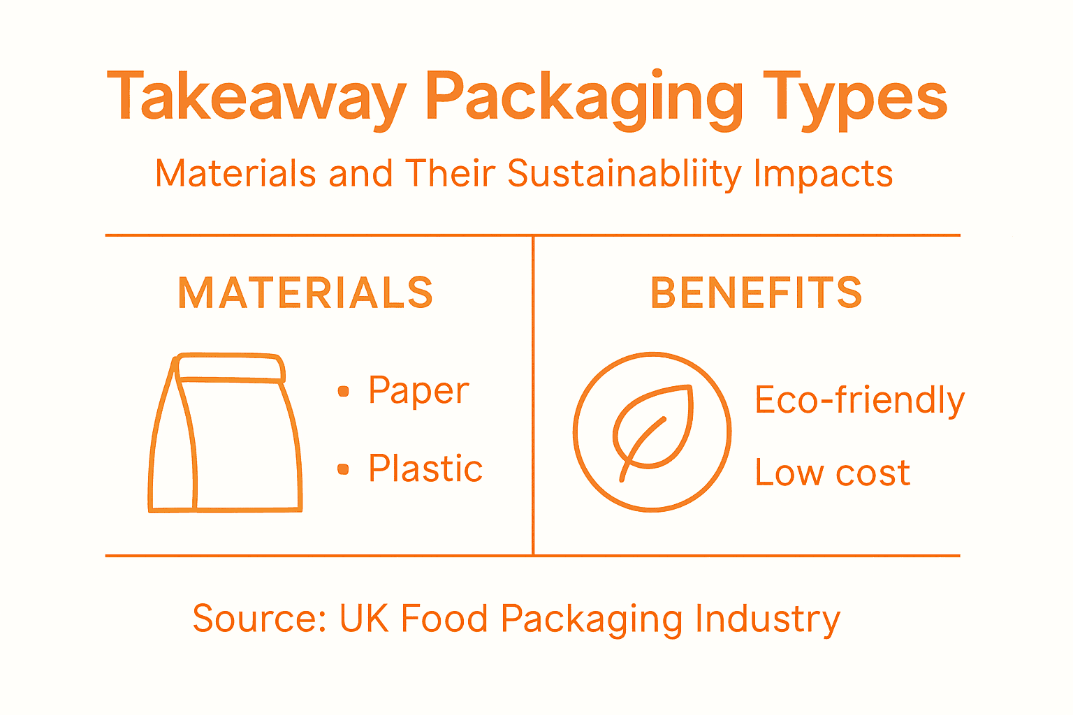 Infographic comparing packaging types and sustainability