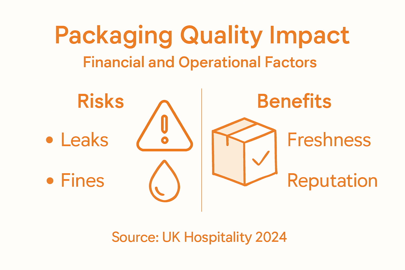Infographic showing packaging quality pros and cons