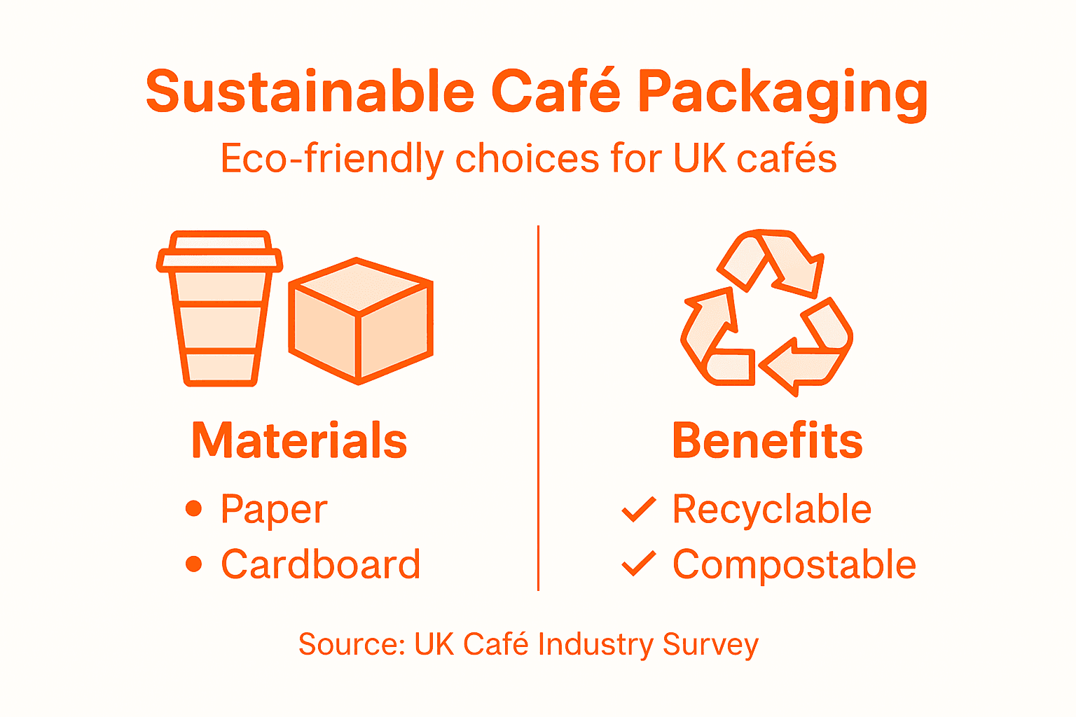 Infographic with packaging material and benefits