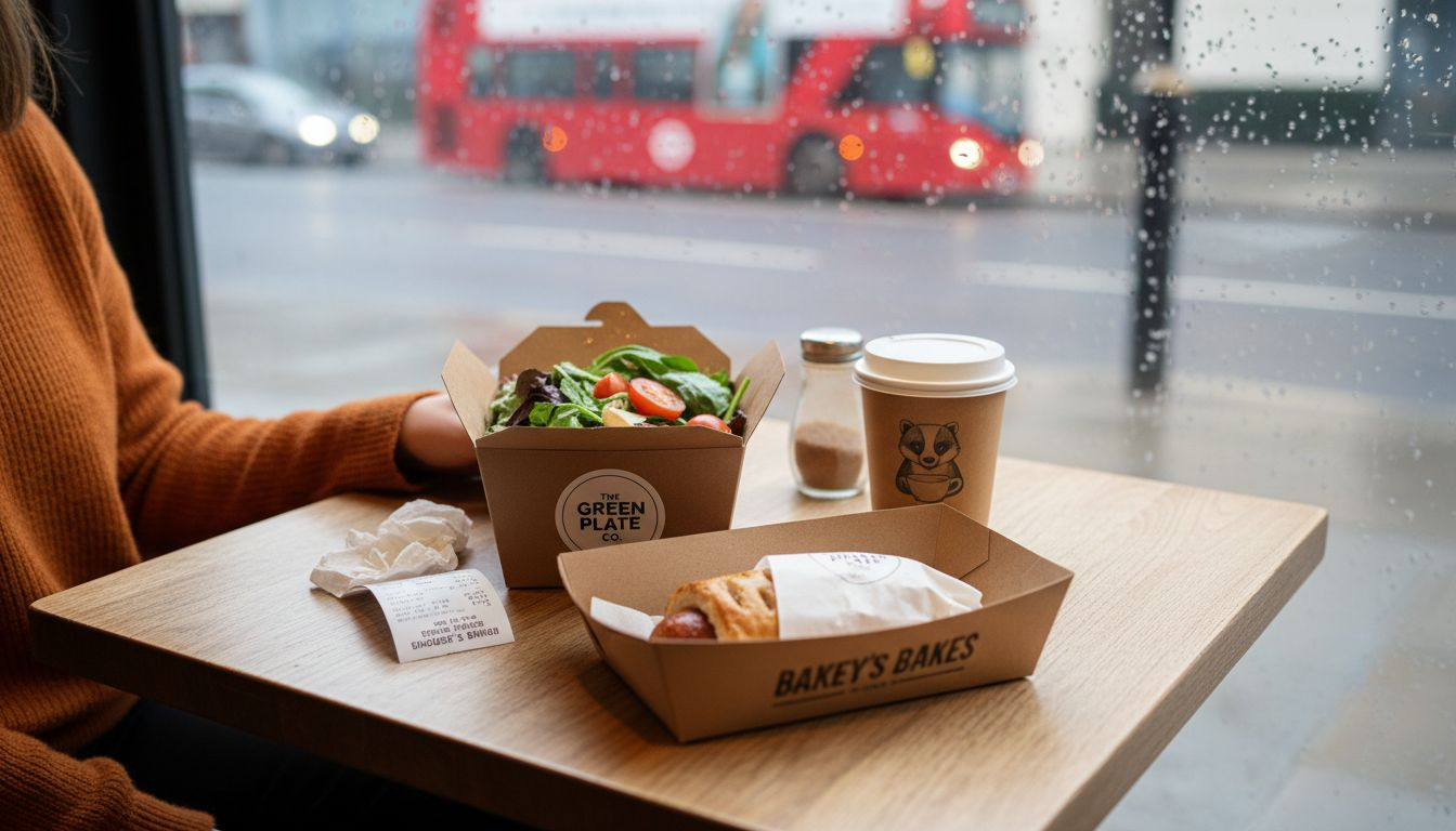 Sustainable and branded packaging at UK cafe