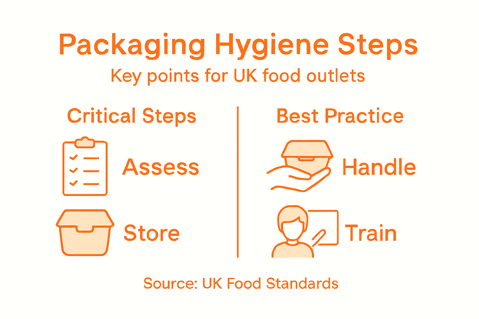 Infographic outlining packaging hygiene process