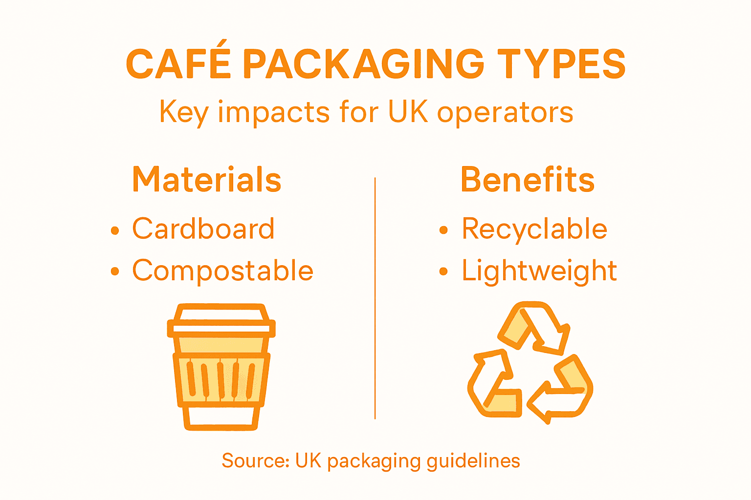Infographic shows UK café packaging types and benefits
