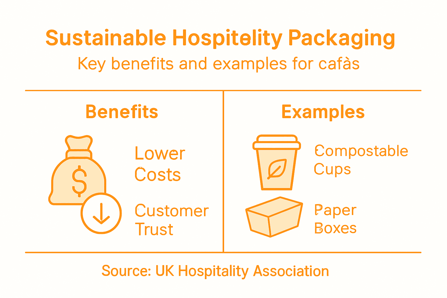 Infographic on sustainable packaging benefits for cafés