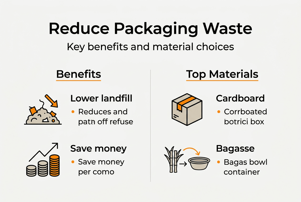 Infographic comparing packaging benefits and top materials