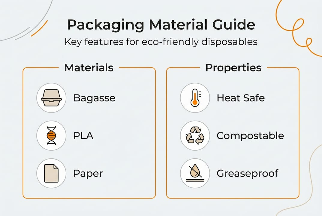 Infographic comparing packaging material features