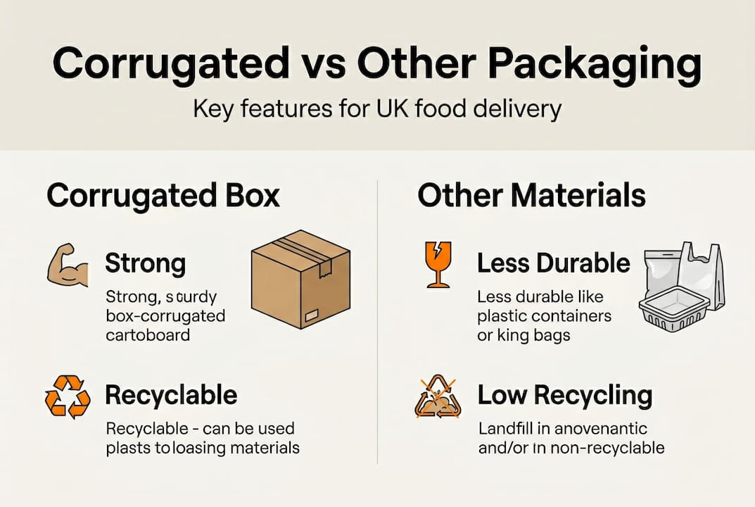 Infographic comparing packaging material features