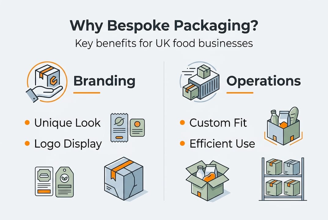 Infographic showing bespoke packaging benefits