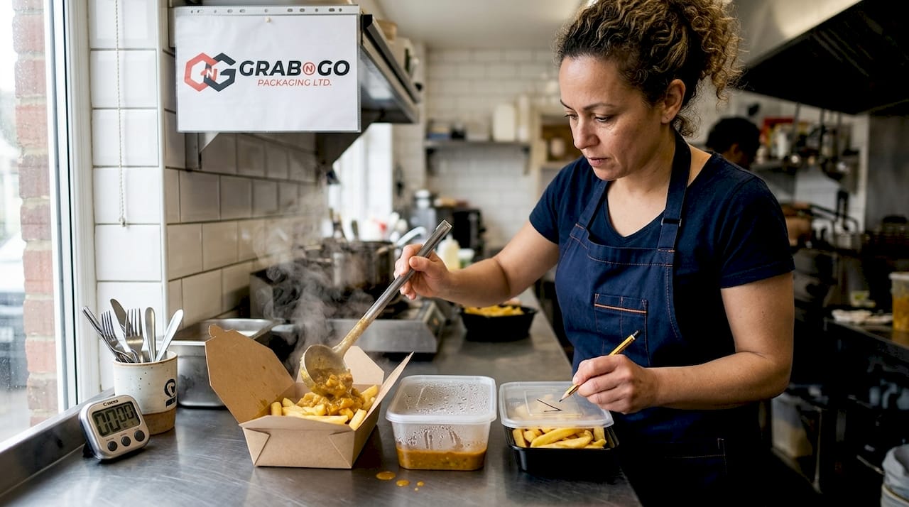 Chef testing packaging for heat and leaks