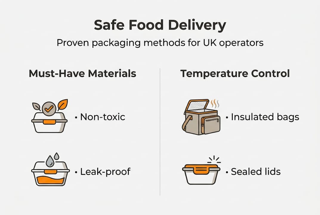 Infographic showing safe food packaging best practices
