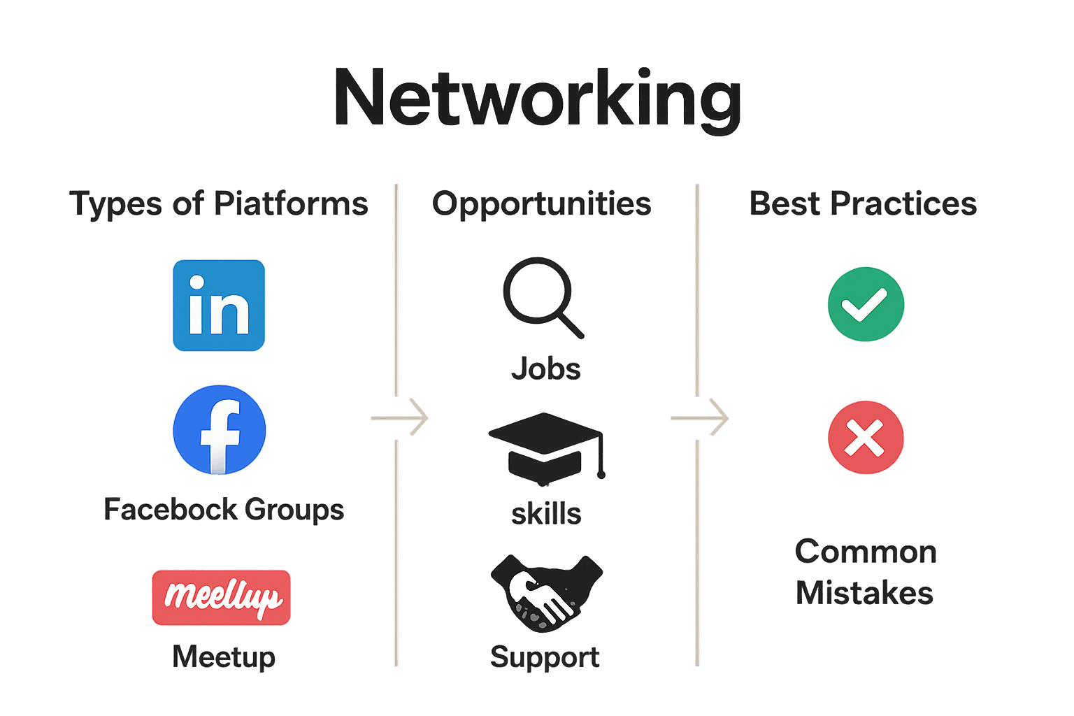 Infographic comparing online networking platforms, opportunities, and pitfalls for single moms.