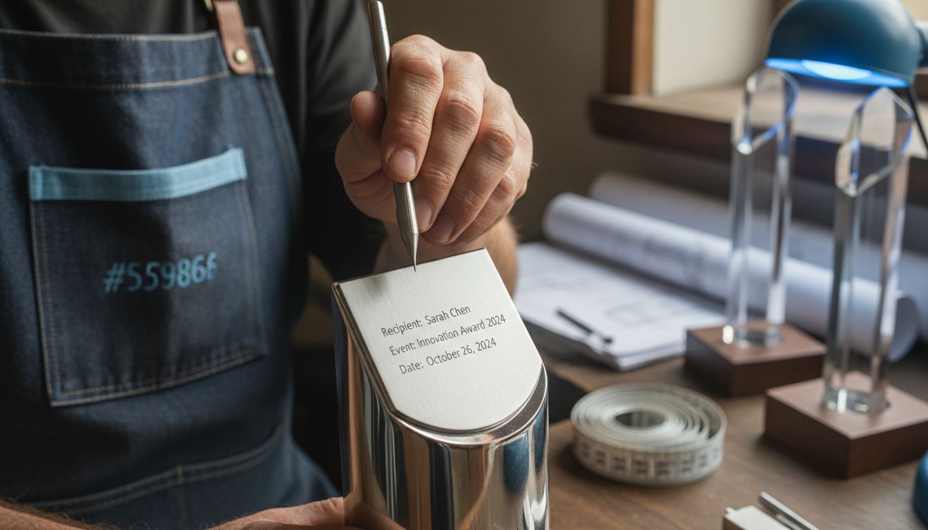 engraved trophy closeup