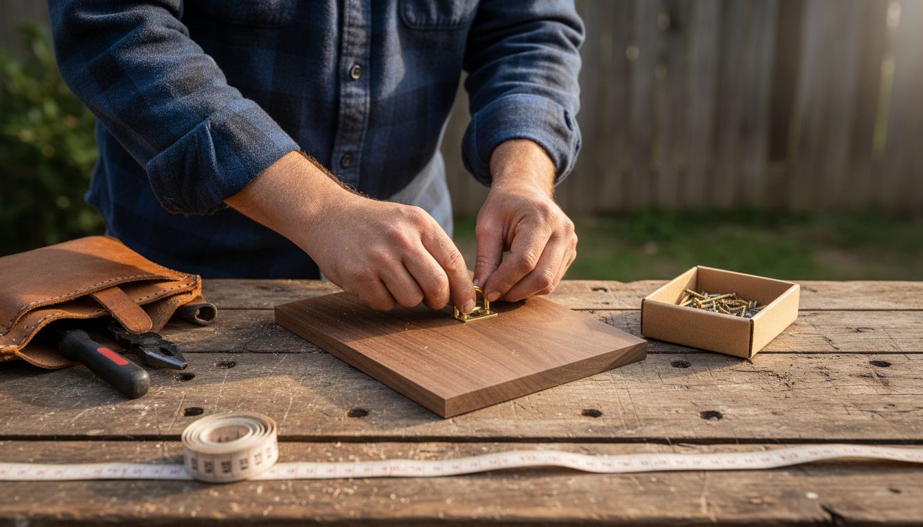 Attaching hardware to back of plaque