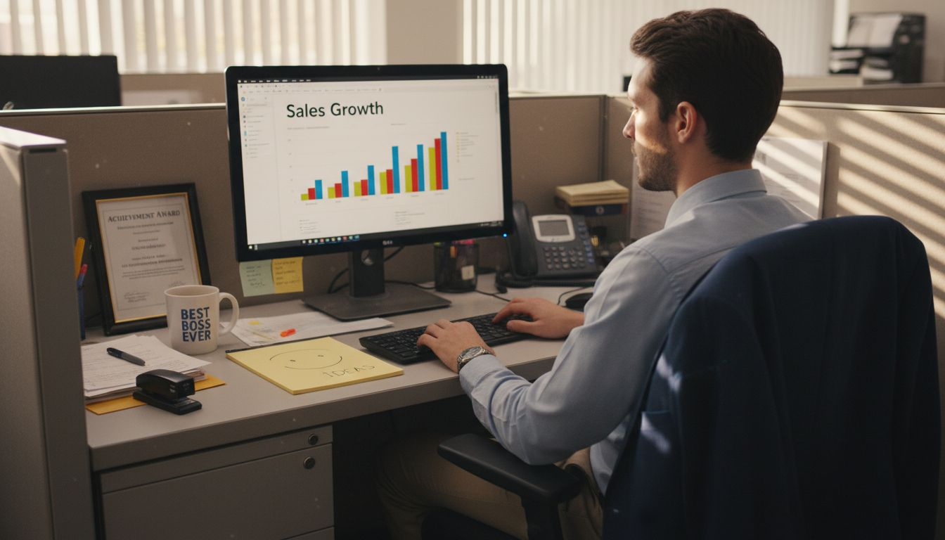Employee working with personalized gifts displayed
