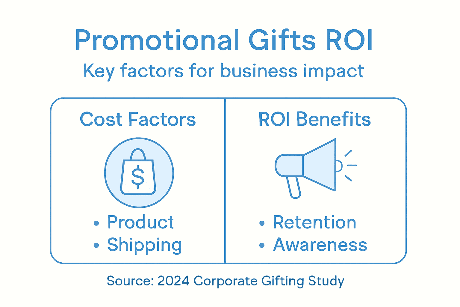 Infographic on promotional gifts ROI and benefits