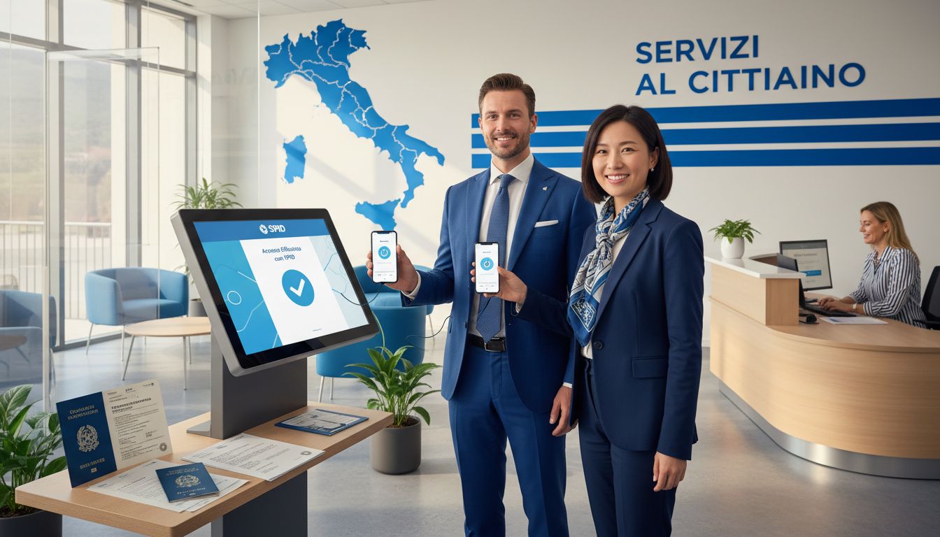 SPID Italy authentication process showing login screen for accessing Italian digital services