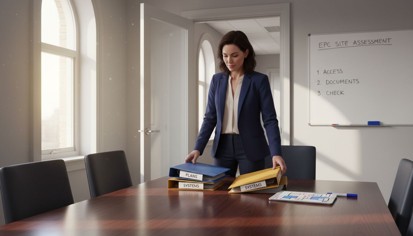 Preparing documents and access for EPC site assessment