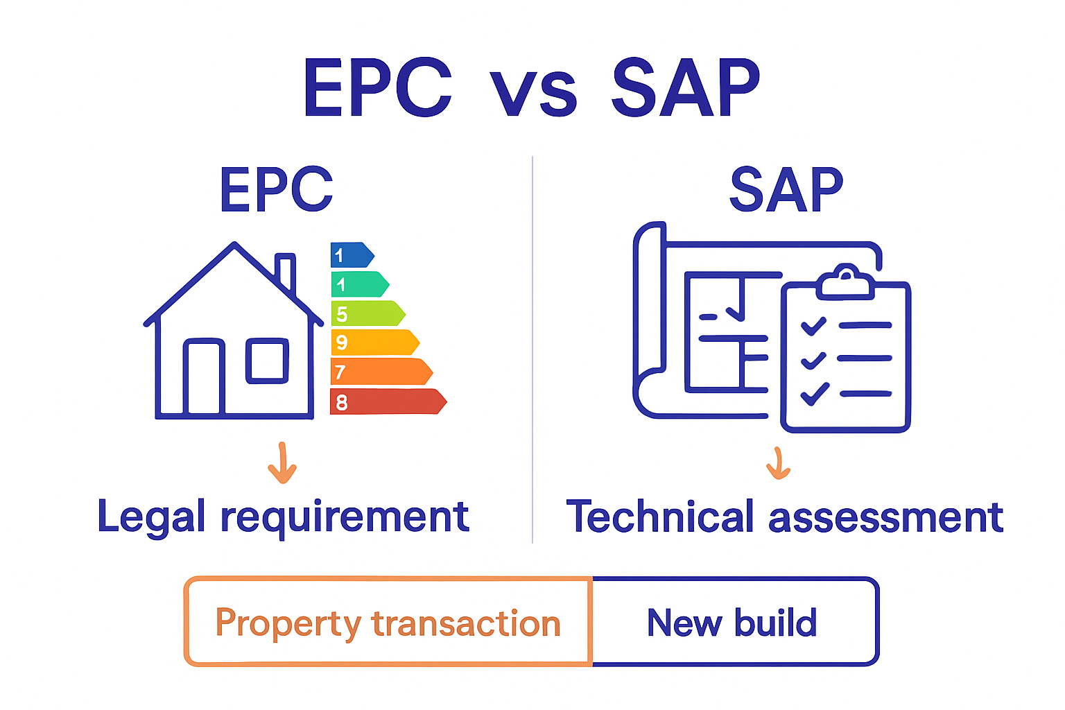 EPC and SAP side-by-side comparison infographic