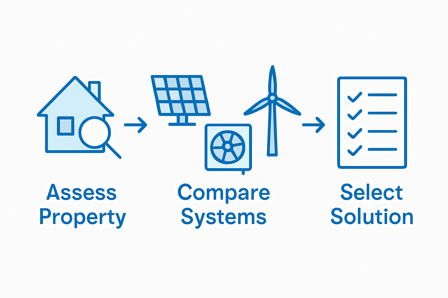 Infographic showing renewable energy selection steps