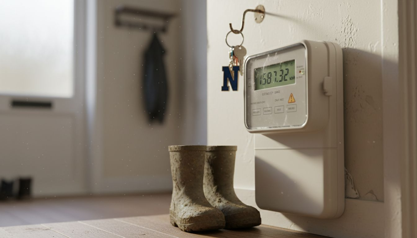 Smart meter in everyday family hallway