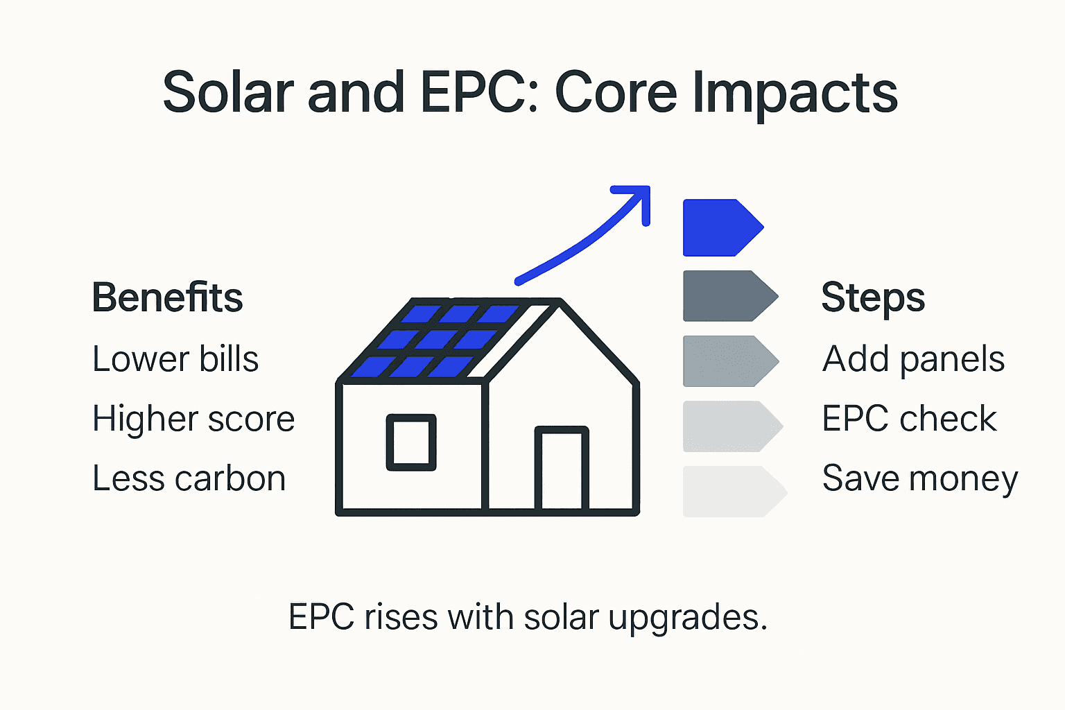 Infographic showing solar panels’ effects on EPC