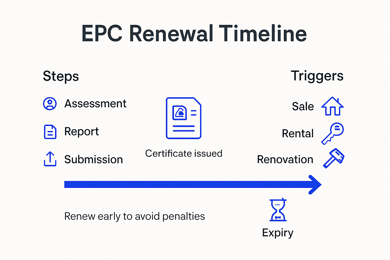 Infographic summarizing EPC renewal and triggers