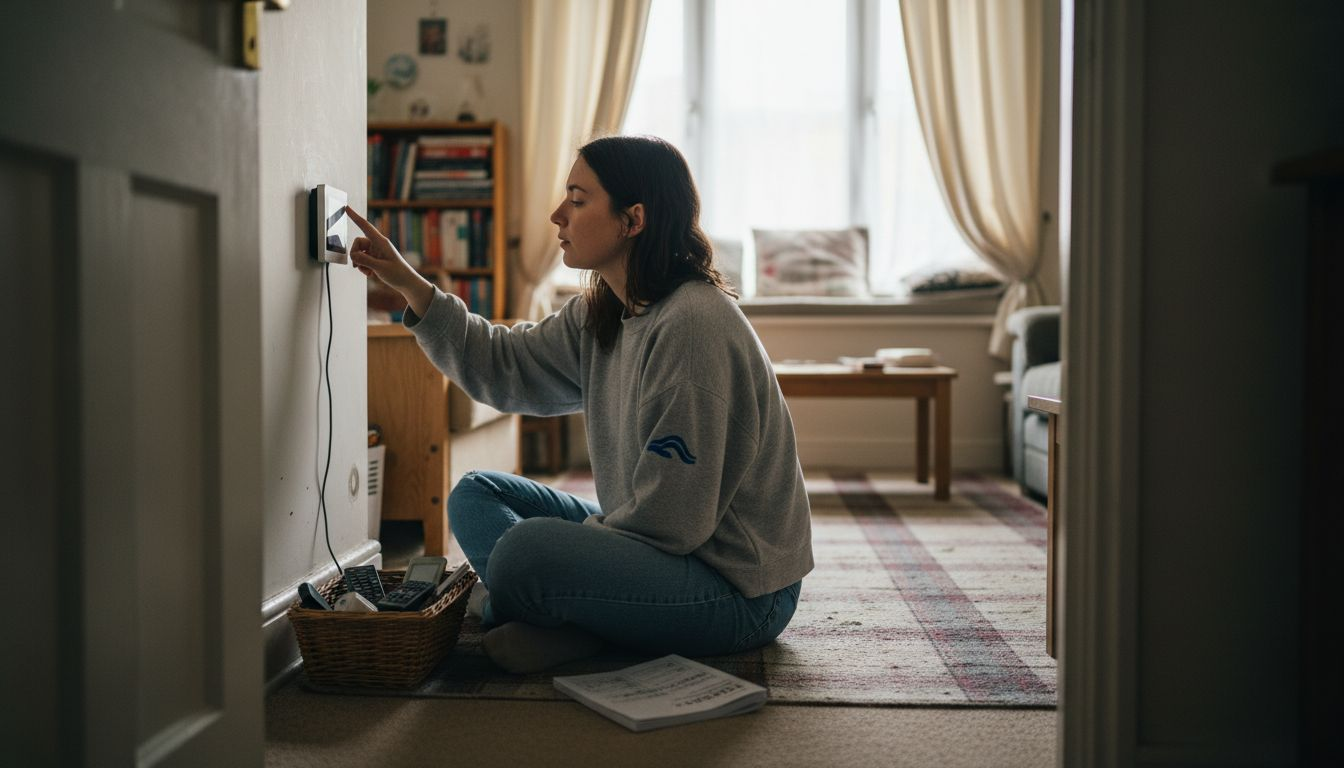 Smart thermostat control in UK living room