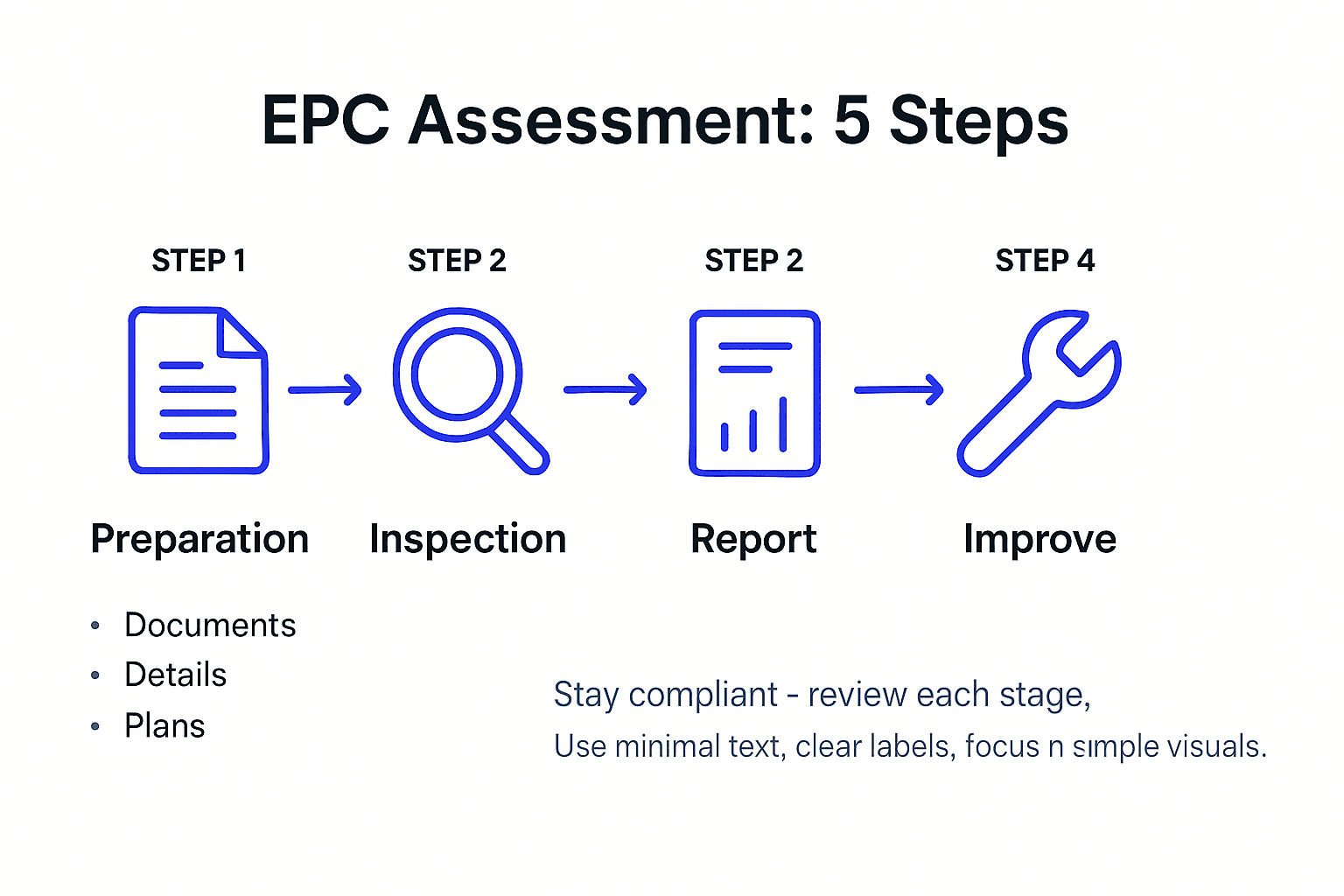 Infographic of five energy assessment steps