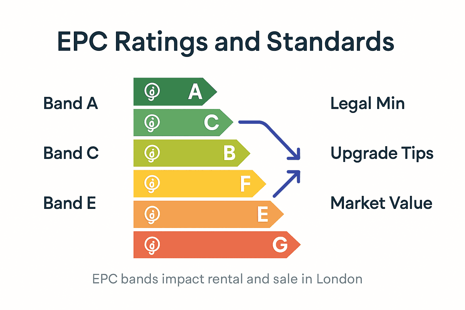 Infographic showing EPC ratings and standards