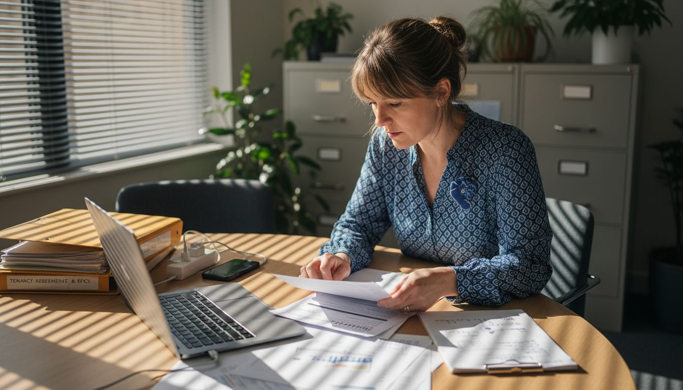 Landlord checks EPC forms during lease process