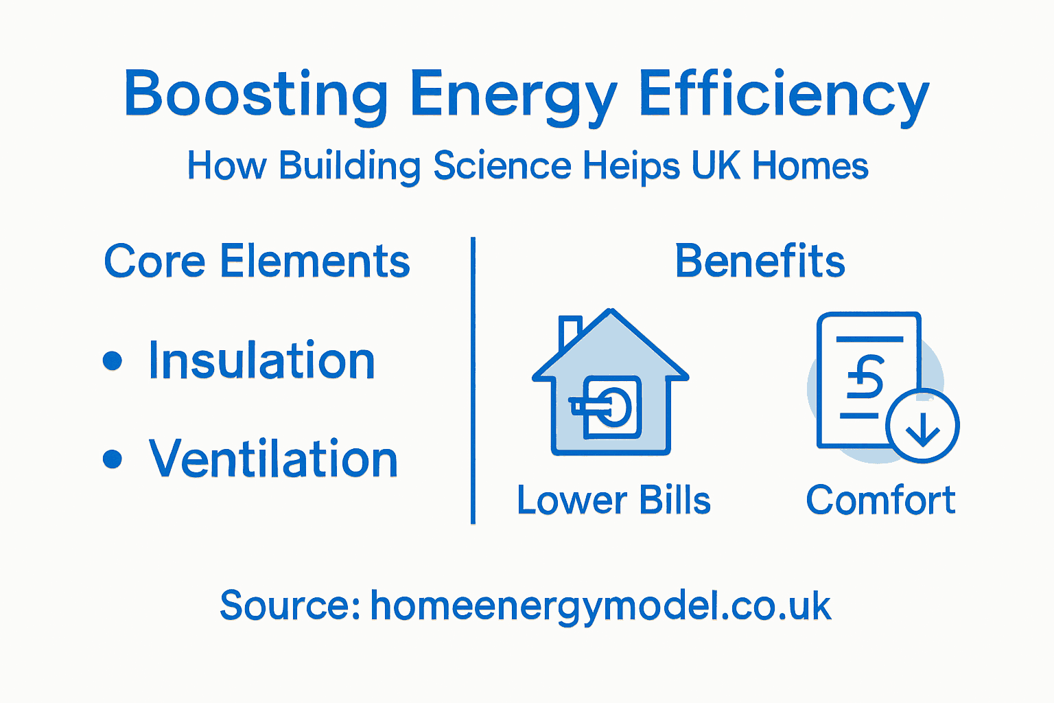 Infographic showing building science energy benefits