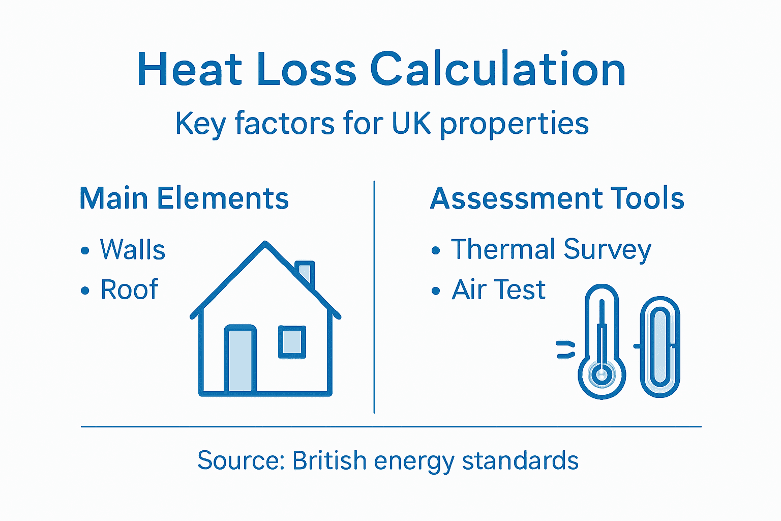 Infographic of heat loss calculation factors