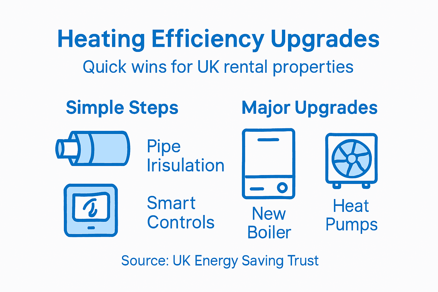 Infographic showing UK rental heating upgrades