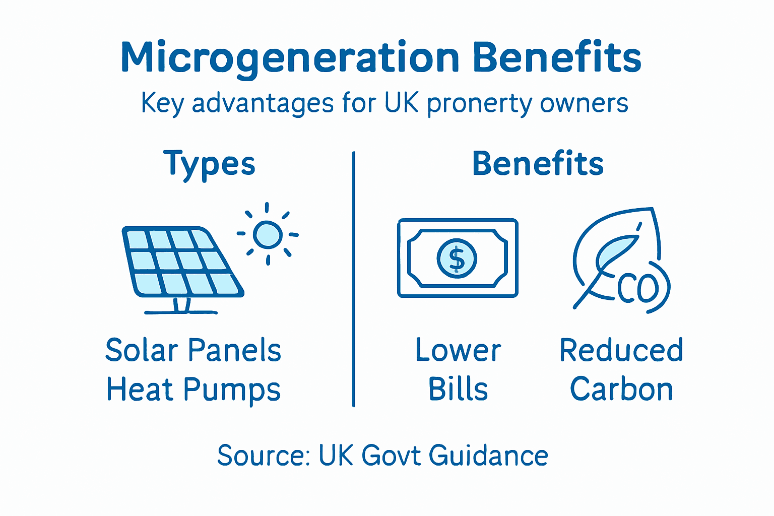Infographic showing top UK microgeneration benefits