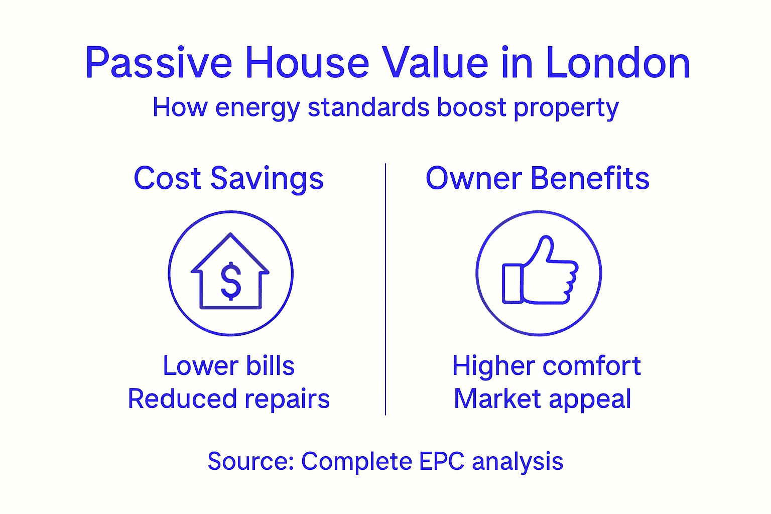 Infographic showing passive house property value benefits