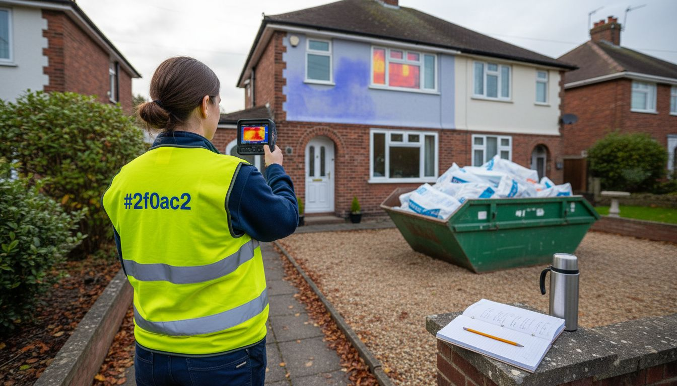 Energy assessor using thermal camera on house