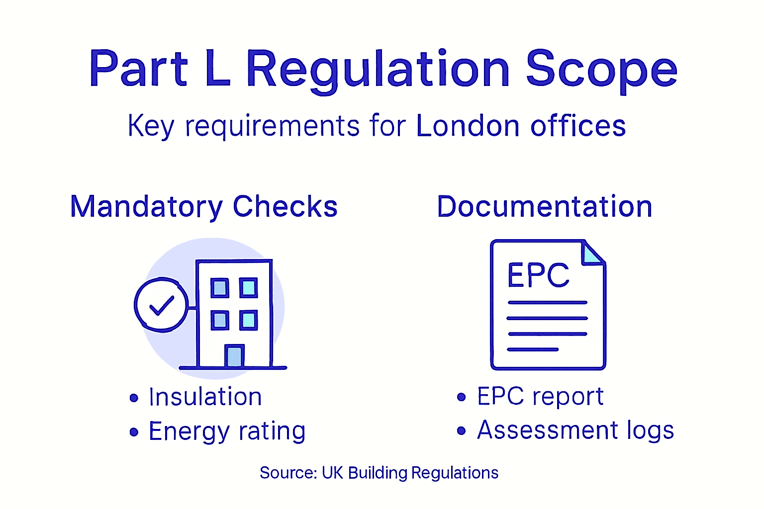 Infographic summarizing Part L regulation scope