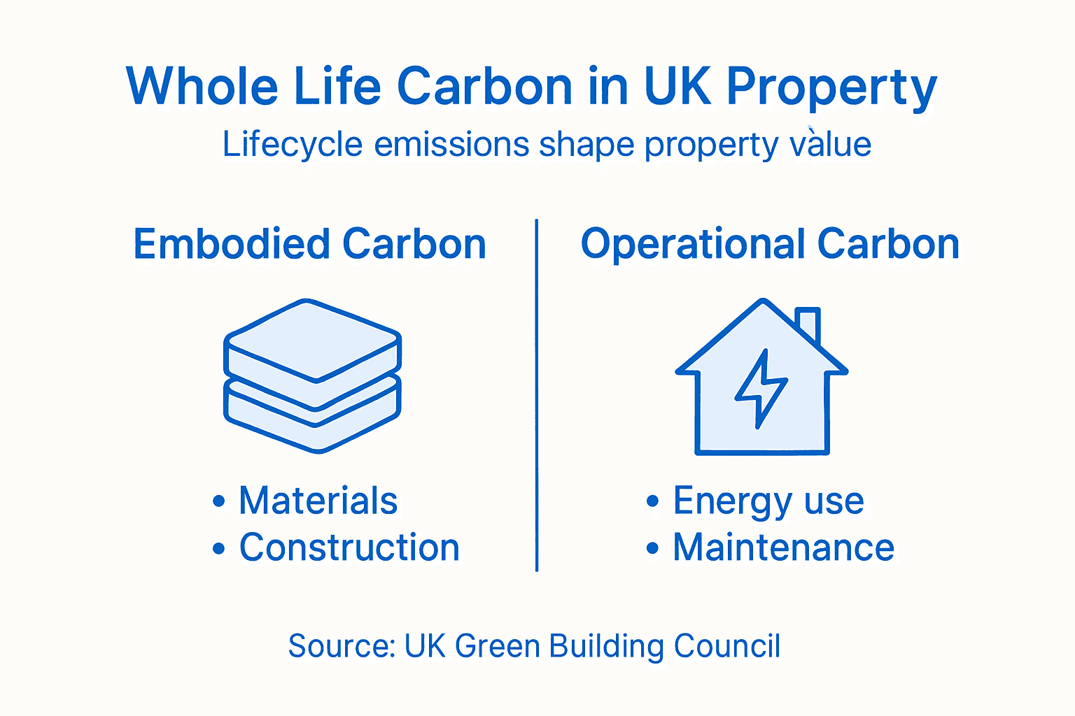 Infographic on whole life carbon types and impact