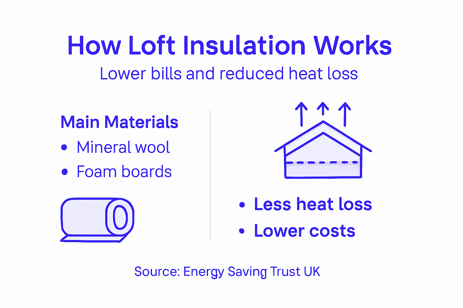 Infographic explaining how loft insulation saves energy