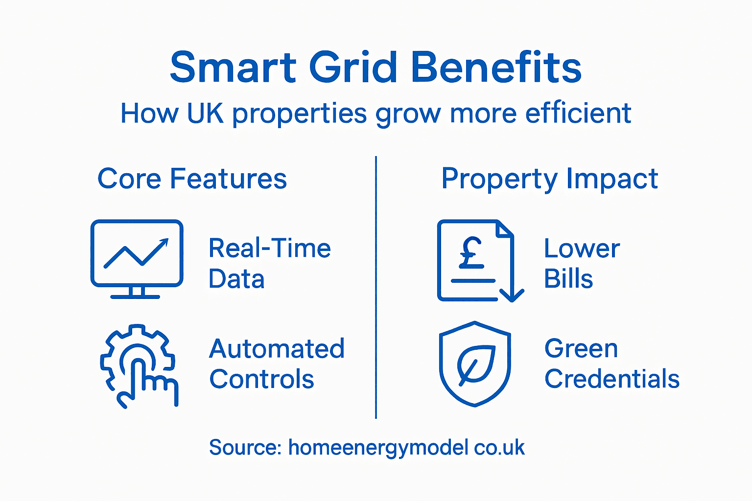 Infographic shows smart grid features and UK property impact