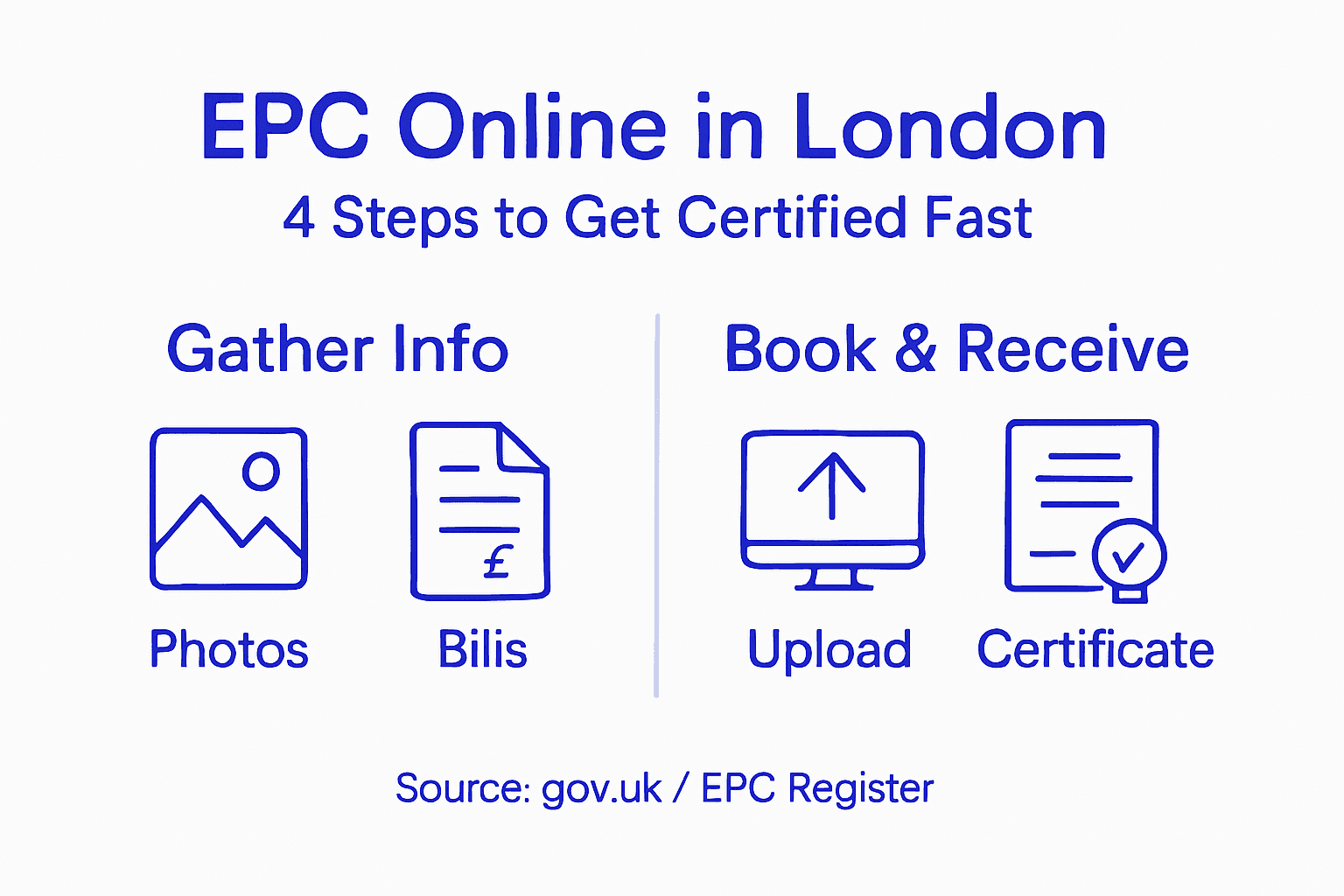 Infographic of EPC online process in London