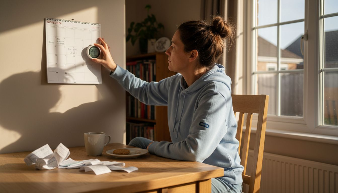 Tenant adjusting home connected thermostat